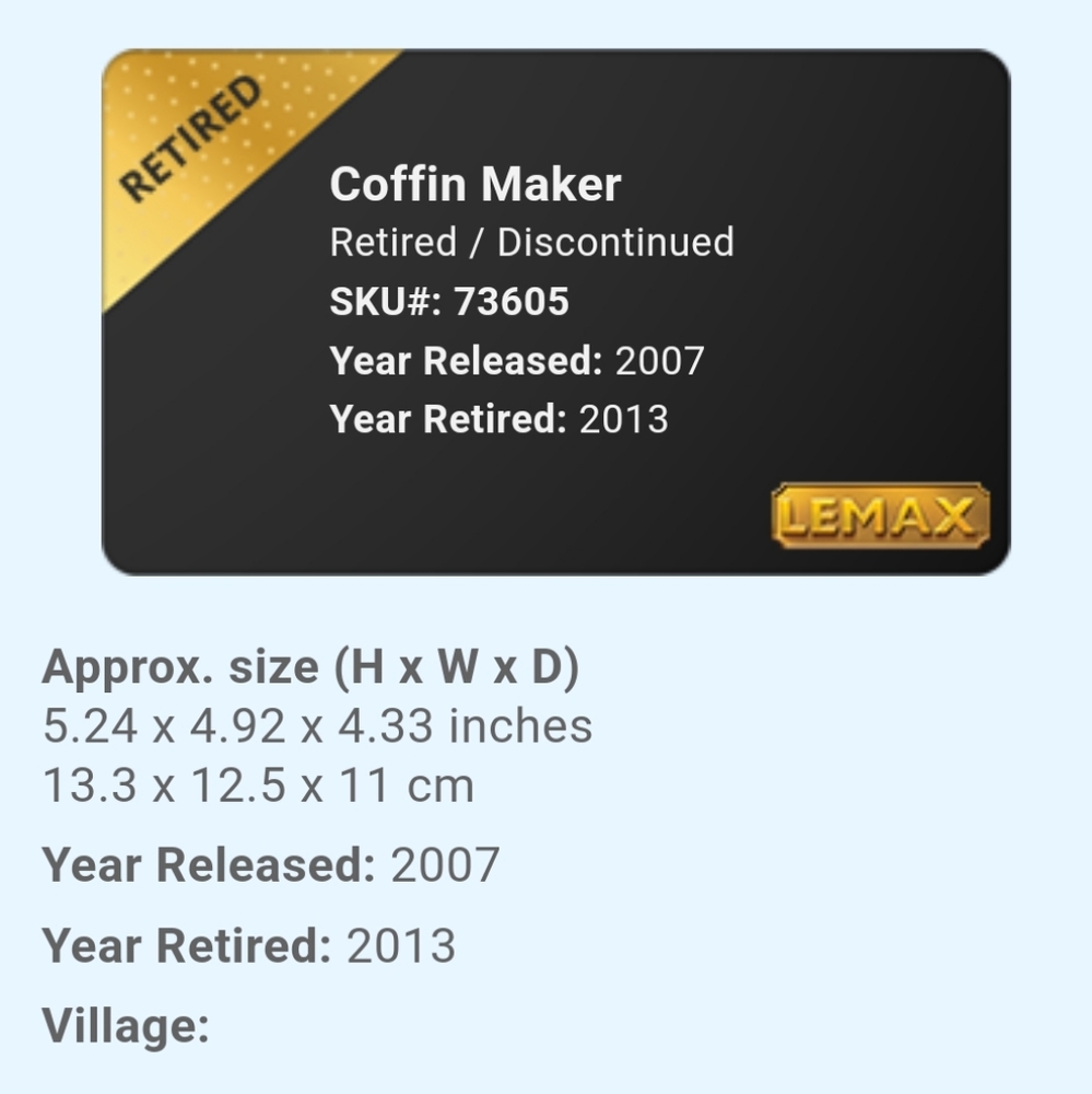 Retired 2007 LEMAX Halloween Spooky Town "COFFIN MAKER" - Picture 2 of 5